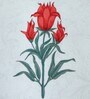 Orange Polycanvas Floral 7ft Blackout Fabric Loops Door Curtain
