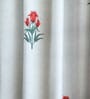 Orange Polycanvas Floral 7ft Blackout Fabric Loops Door Curtain