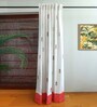 Orange Polycanvas Floral 7ft Blackout Fabric Loops Door Curtain