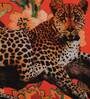 Orange Floral Poly Canvas 16 x 16 Inch Cushion Cover