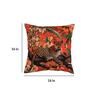 Orange Floral Poly Canvas 16 x 16 Inch Cushion Cover