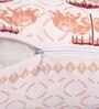 Orange Polycotton Floral 24x24 inches Cushion Covers (Pack of 2)