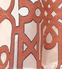 Orange Polycotton Geometric Light Filtering Eyelet 7 Feet Door Curtains (2 Pc)