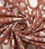 Orange Polycotton Geometric Light Filtering Eyelet 7 Feet Door Curtains (2 Pc)