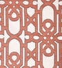 Orange Polycotton Geometric Light Filtering Eyelet 7 Feet Door Curtains (2 Pc)