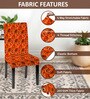 Orange Polycotton Printed 14x18 Inches Chair Covers  (4 pieces)