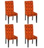 Orange Polycotton Printed 14x18 Inches Chair Covers  (4 pieces)