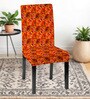 Orange Polycotton Printed 14x18 Inches Chair Covers  (2 pieces)