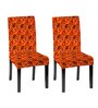 Orange Polycotton Printed 14x18 Inches Chair Covers  (2 pieces)