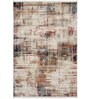 Orange Abstract Polyester 6 ft x 9 ft Machine Made Carpet