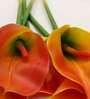 Orange Polyester Artificial Callalily Flower