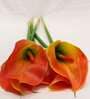 Orange Polyester Artificial Callalily Flower