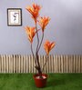 Orange Polyester Artificial Draceana Plant Without Pot