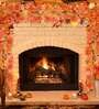 Orange Polyester Artificial Maple Garland Creeper Plant Without Pot