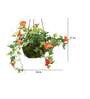 Orange Polyester Artificial Morning Glory Hanging Creeper Plant with Hanging Metal Stand