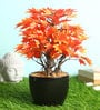 Orange Polyester Artificial Plant With pot