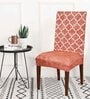 Orange Printed Polyester Blend 14x38 Inches Chair Covers (Set of 6)