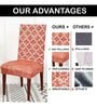 Orange Printed Polyester Blend 14x38 Inches Chair Covers (Set of 6)