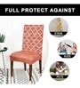 Orange Printed Polyester Blend 14x38 Inches Chair Covers (Set of 6)