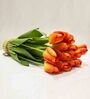 Orange Polyester Fabric Artificial Tulip Flower Bunch