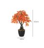 Polyester Orange Japanese Maple Bonsai With Glossy Ceramic Pot Artificial Plants