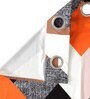 Multicolor Geometric Polyester 7 Ft Semisheer Eyelet Door Curtains (Set of 2)