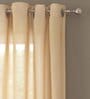 Orange Solid Polyester 7 Ft Sheer Eyelet Door Curtains (Set of 2)