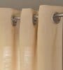 Orange Solid Polyester 7 Ft Sheer Eyelet Door Curtains (Set of 2)