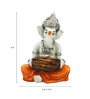 Orange Polyresin Lord Ganesha Playing Dholak Idol