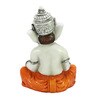 Orange Polyresin Lord Ganesha Playing Dholak Idol
