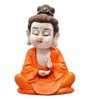 Orange Polyresin Meditating Monk