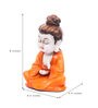 Orange Polyresin Meditating Monk