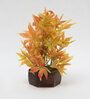 Orange Polyster Japanese Maple Leaves Artificial Plant With Wooden Pot