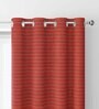 Orange Premium Jute Geometric 8ft Light Filtering Eyelet Long Door Curtain