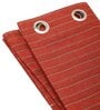 Orange Premium Jute Geometric 9ft Light Filtering Eyelet Long Door Curtain