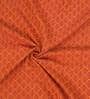 Orange Geometric Cotton 7 Ft Light Filtering Eyelet Door Curtain
