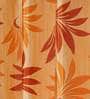Orange Floral Polyester 9 Ft Semisheer Eyelet Door Curtains (Set of 2)