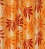 Orange Floral Polyester 9 Ft Semisheer Eyelet Door Curtains (Set of 2)