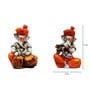 Orange Set of 2 Ganesha Playing Tabla And Flute