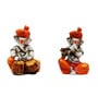 Orange Set of 2 Ganesha Playing Tabla And Flute