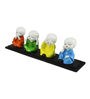Orange Set of 4 Monks Polyresin Tealight Holder