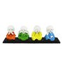 Orange Set of 4 Monks Polyresin Tealight Holder