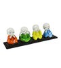 Orange Set of 4 Monks Polyresin Tealight Holder