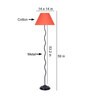 Planck Orange Cottan Fabric Shade Club Floor Lamp With Iron Base