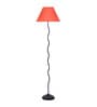 Planck Orange Cottan Fabric Shade Club Floor Lamp With Iron Base