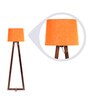 Noel Orange Fabric Shade Club Floor Lamp With Wood Base