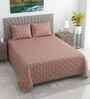 Orange Shade Floral 400 TC Cotton Double Queen Size Bedsheet With 2 Pillow Covers