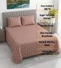 Orange Shade Floral 400 TC Cotton Double Queen Size Bedsheet With 2 Pillow Covers