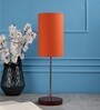 Lassie Orange Fabric Shade Night Lamp With Aluminium Base