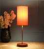 Lassie Orange Fabric Shade Night Lamp With Aluminium Base